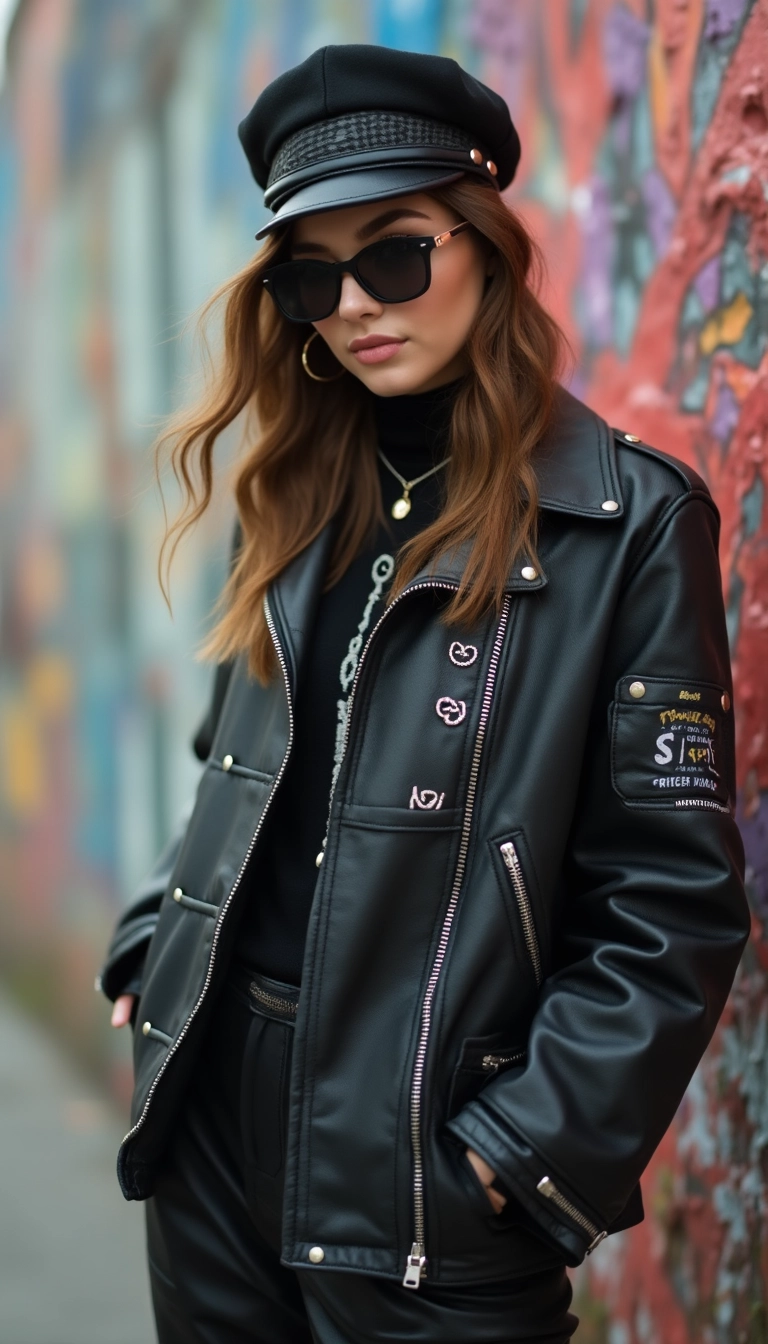 Modelo con estilo grunge en Berlín, foto para Instagram generada por IA